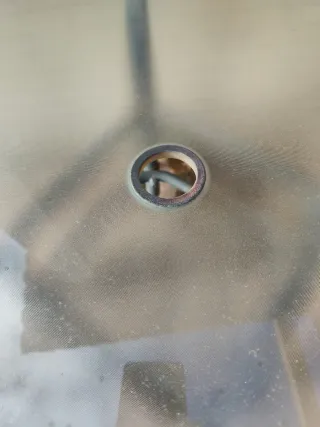 Mesa redonda de jardín cristal y metal