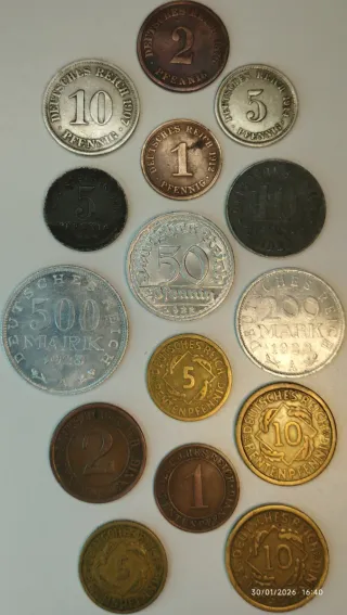 Lote Alemania monedas antiguas 1876-1925.