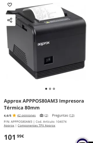Impresora Térmica Approx APPPOS80AM3 80mm