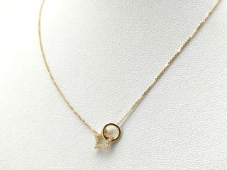 gargantilla oro 18k con circonita 22cm