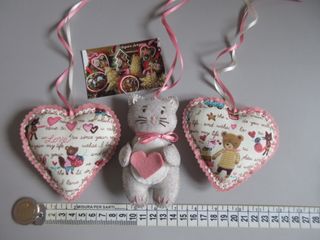 Decorazione Gattino e Cuori Fatta a Mano