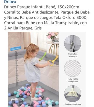 Parque infantil Dripex 150x200cm gris