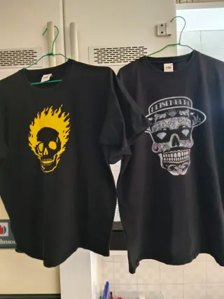 2 Camisetas Hombre Manga Corta Negras