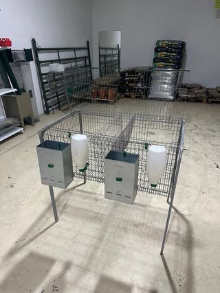 Jaula cría conejos 2 departamentos