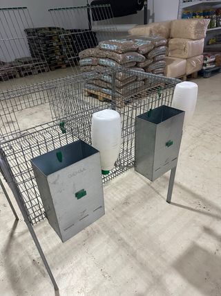 Jaula cría conejos 2 departamentos