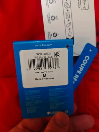 Chaqueta Columbia Hombre Roja Talla M