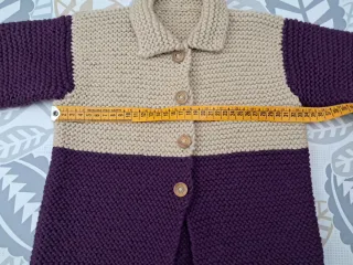 Chaqueta de punto niña bicolor