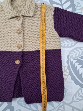 Chaqueta de punto niña bicolor