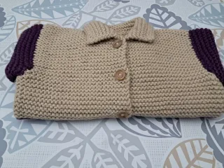 Chaqueta de punto niña bicolor