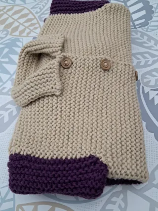 Chaqueta de punto niña bicolor