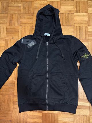 Felpa Stone Island Nera Zip