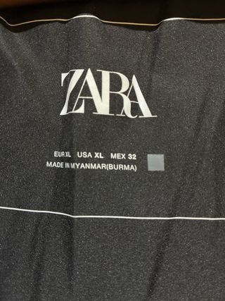 Abrigo acolchado polipiel Zara Negro Talla XL