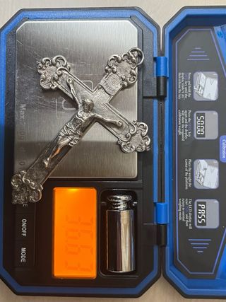 Crucifijo antiguo de plata