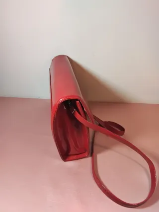 Borsa LORBAC vera pelle verniciata rossa