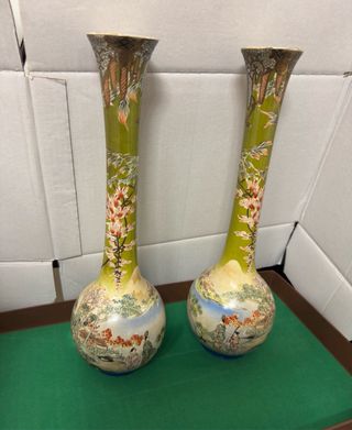 Coppia vasi ceramica stile Satsuma