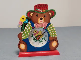 Orologio da tavolo in legno a forma di orso