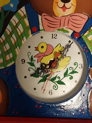 Orologio da tavolo in legno a forma di orso