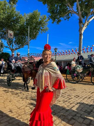Vestido Flamenca Rojo Volantes