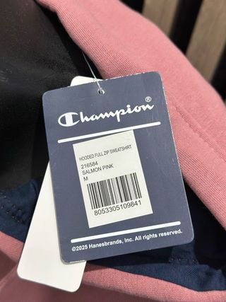 Sudadera Champion Rosa con Cremallera