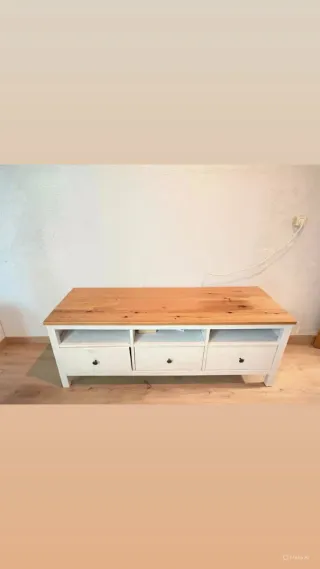 Mueble TV Comedor Madera y Blanco