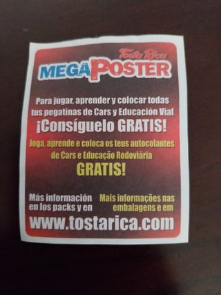 Cromo Cars Tosta Rica Mega Disney Pixar