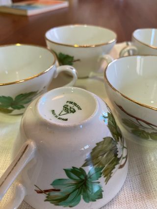 Juego 5 Tazas Café Antiguas Porcelana