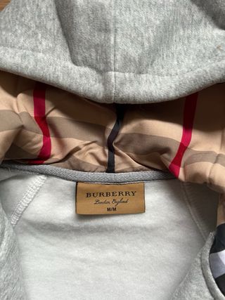 Sudadera Burberry Gris Cremallera Niño Talla M