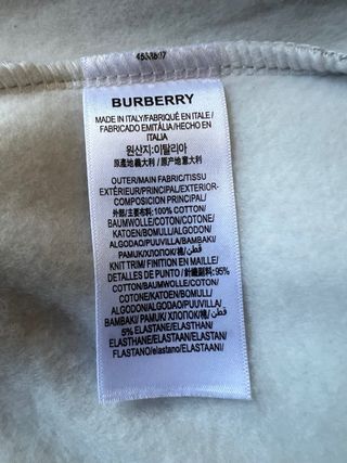 Sudadera Burberry Gris Cremallera Niño Talla M