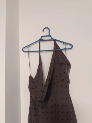 Vestido largo lunares foulard Zara