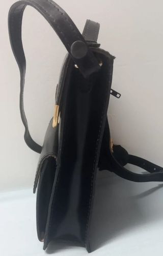 BOLSO CUERO BANDOLERA NEGRO