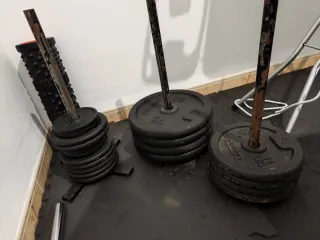 Equipo de gimnasio: discos y barras