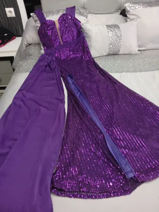 Vestido largo morado talla M fiesta