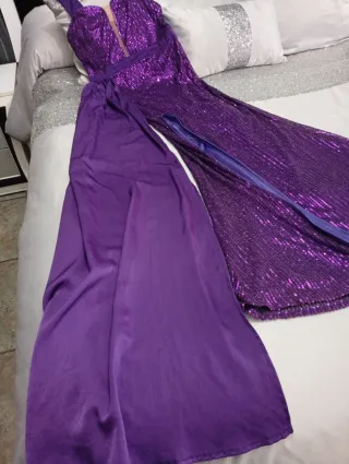 Vestido largo morado talla M fiesta