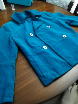 Chaqueta Mango Azul de terciopelo .