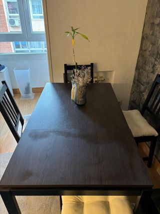 Mesa comedor IKEA 80 (120)x70 y 4 sillas