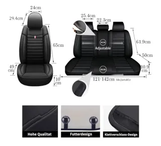 Juego de 5 fundas de asiento universales de piel