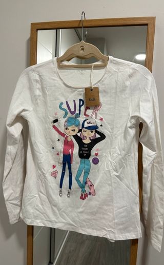 Camiseta infantil Super Girl blanca
