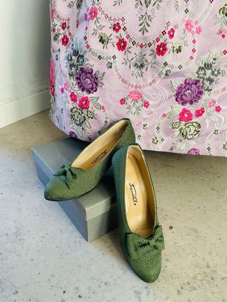 Vestido Fallera Niña 9-12 Años malva y verde