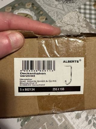 Gancho Techo Curvado Galvanizado