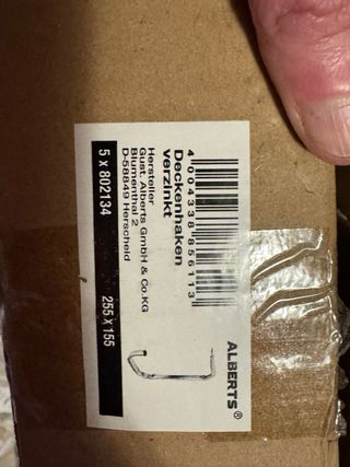 Gancho Techo Curvado Galvanizado