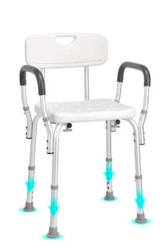 Silla de baño con brazos y respaldo