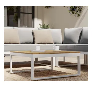 Conjunto Sofá Seccional Exterior Beige con mesa