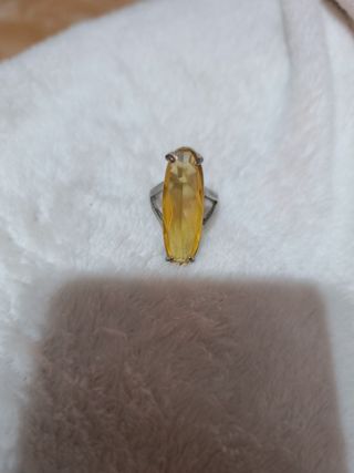 Anillo Plata con Piedra preciosa: Citrino Amarillo