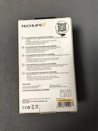 Kit 3in1 Techlife: Smartwatch, Auricolari, Powerba
