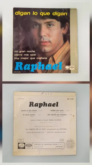 Lote de vinilos de 45 rpm. Raphael