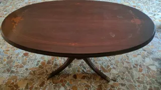 Mesa de centro ovalada de madera