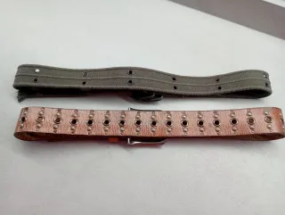 2 Cinturones: Cuero Marrón y Lona Militar