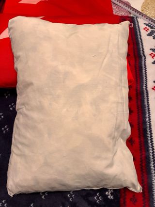 2 Cojines Plumas Rojo y Blanco