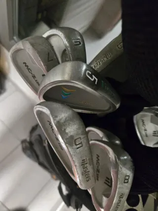 Carro y palos de golf