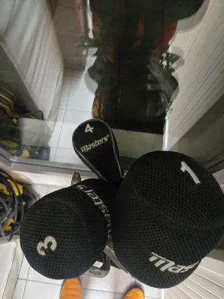 Carro y palos de golf